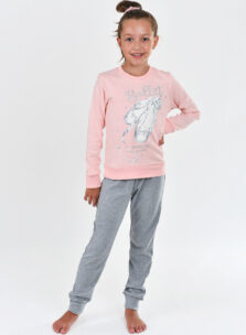 Trax Παιδική Πιτζάμα Χειμωνιάτικη για Κορίτσι Ροζ 40694