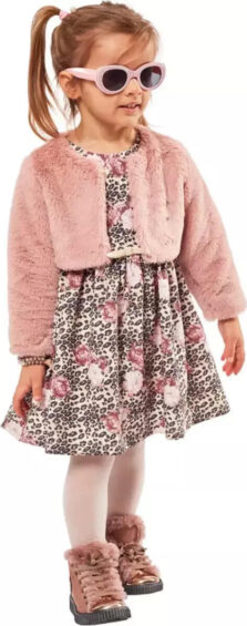Εβίτα Παιδικό Φόρεμα Με Μπολερό Ροζ 215295